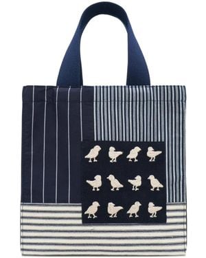 Biyan Striped Tote Bag - Blue