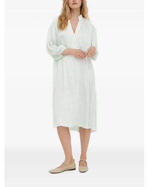 Day Birger et Mikkelsen V-Neck Midi Dress - White