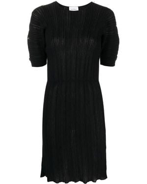 Ferragamo Micro-Pleated Midi Dress - Black
