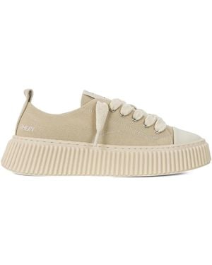 Rhun 2020 Treble Lace-Up Crepe-Sole Trainers - Natural
