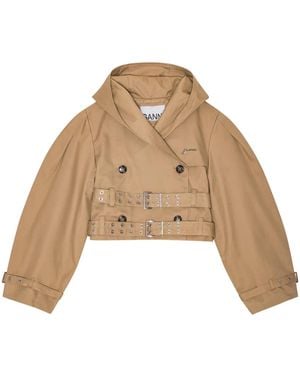 Ganni Hooded Jacket - Natural