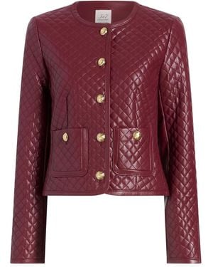 Cinq À Sept Brooke Quilted Button Jacket - Red