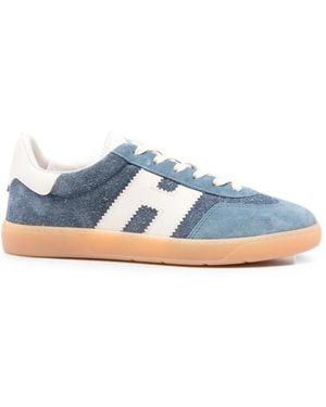 Hogan Logo-Patch Paneled Sneakers - Blue
