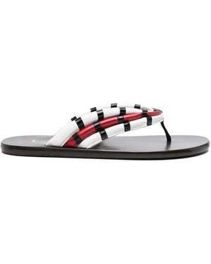 Jude Striped-Strap Sandals - White