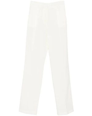 Elisabetta Franchi Pantalon Droit À Plis Marqués - White