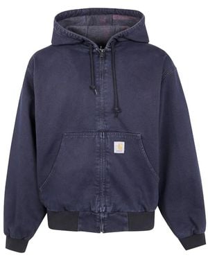 Carhartt Hooded Zip Shirt Jacket - ブルー