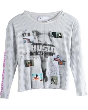 PALY Hustlr Plissé-Effect Graphic-Print T-Shirt - White