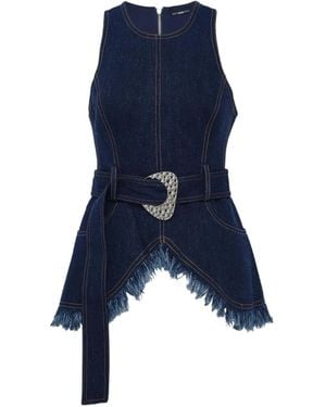 Alexis Top Reed Con Cintura - Blu