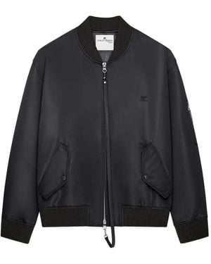 Courreges Bomberjacke Mit Logo-Patch - Blau