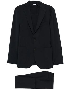 Boglioli Notched-Lapel Patch-Pocket Suits - Black