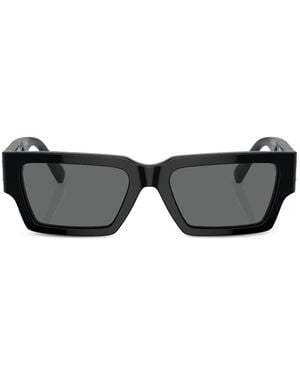 Versace Medusa Deco Biggie Rectangle-Frame Sunglasses - Black