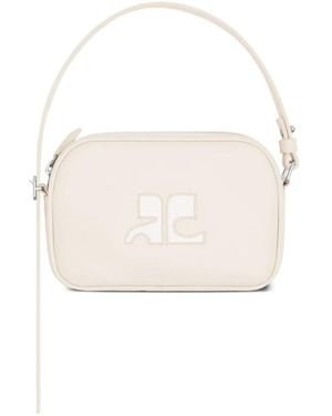 Courreges Camera レザーショルダーバッグ - ナチュラル
