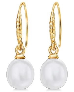 Dower & Hall Luna Pearl Drop Earrings - Metallic