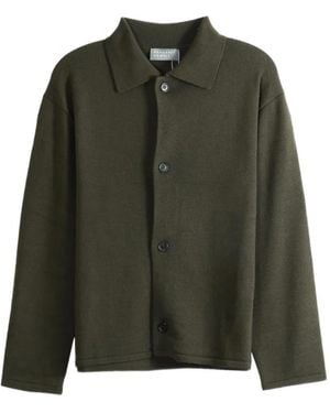 Margaret Howell Cardigan Con Colletto Stile Polo - Verde