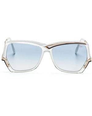 Cazal Mod 178/3 Geometric-Frame Sunglasses - Blue