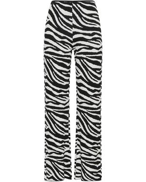 Maliparmi Zebra-Print Straight Trousers - White