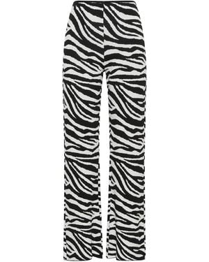 Maliparmi Zebra-Print Straight Pants - White