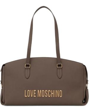 Love Moschino Sac Cabas À Plaque Logo - Brown