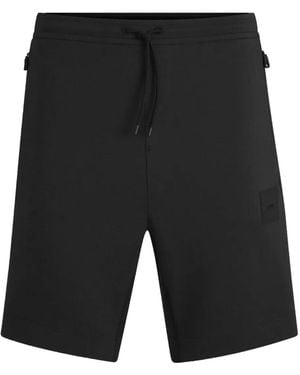 BOSS Drawstring-Waist Shorts - Black