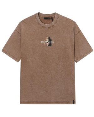 FIVE CM Graphic Crewneck T-Shirt - Brown