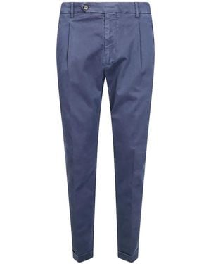 Berwich Pleated-Detail Cuffed-Hem Pants - Blue