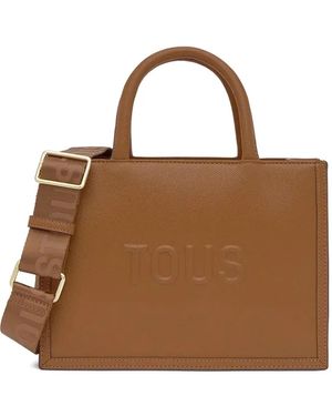 Tous Embossed-Logo Tote Bag - Brown