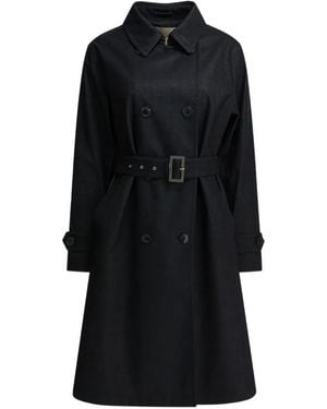 Herno Double-Breasted Belted Coat - Black