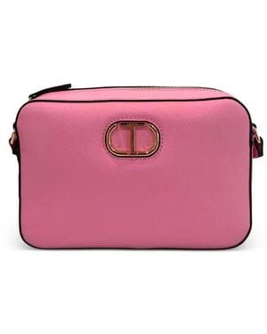 Twinset Crossbodytas Met Logoplakkaat - Roze