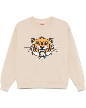 KENZO Happy Tiger-Embroidered Sweatshirt - Natural