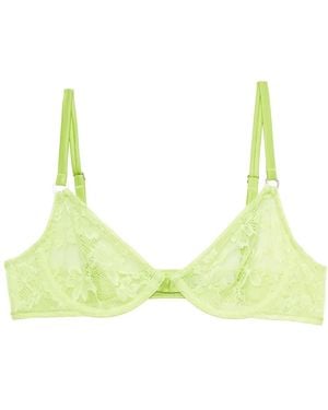 Fleur du Mal Le Stretch Lace Demi Bra - Green