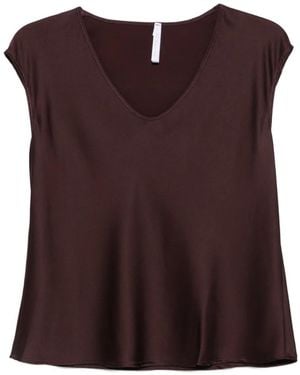 Imperial Top Con Cuello En V - Morado