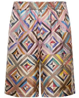 Pierre Louis Mascia Geometric-Pattern Shorts - White