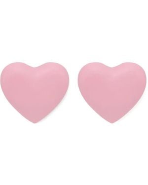 Moschino Pendientes con diseño de corazón - Rosa