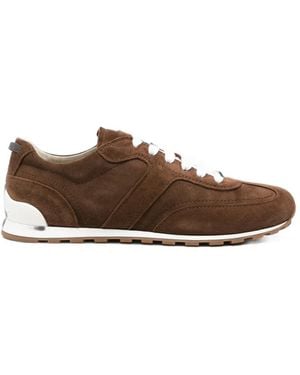 Brunello Cucinelli Suede Paneled Sneakers - Brown