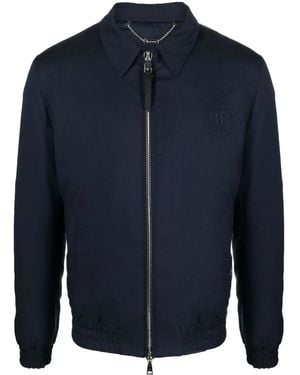 Billionaire Logo-Embroidered Bomber Jacket - Blue