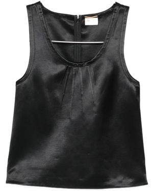 Saint Laurent Pleated-Detail Top - Black