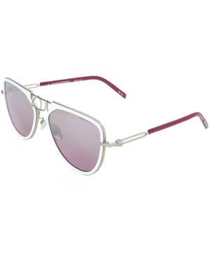 Calvin Klein Double-Bridge Pilot-Frame Sunglasses - Metallic