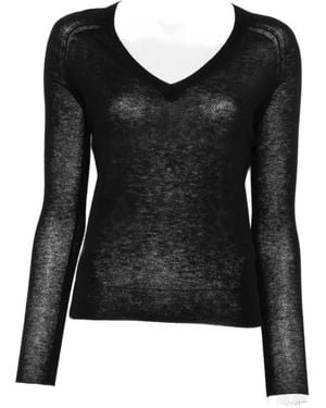 JOSEPH Cetus V-Neck Top - Black