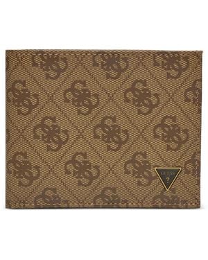Guess Milano Monogram-Pattern Wallet - Brown