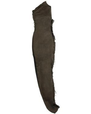 Rick Owens Vestido Athena Largo Con Hombro Descubierto - Gris
