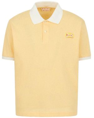 Marni Jacquard-Poloshirt mit Logo - Gelb