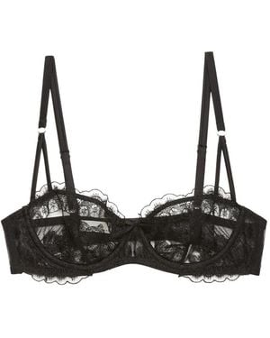 Fleur du Mal Sujetador Balconette Mila Con Ribete De Encaje - Negro
