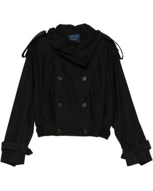 Yohji Yamamoto Double-Breasted Cropped Jacket - Black