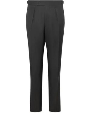Franzese Collection Pleat Buckle Trousers - Black