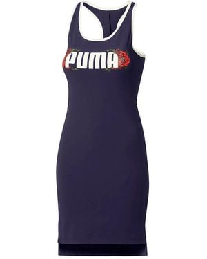 PUMA Floral Flourish Midi Dress - Blue