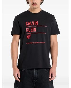 Calvin Klein T-Shirt Mit Grafischem Print - Schwarz