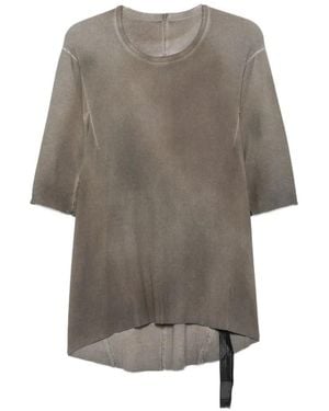69 by Isaac Sellam Faded-Effect Ribbed T-Shirt - Grey