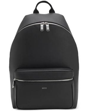 BOSS Rucksack Mit Logo-Schild - Schwarz