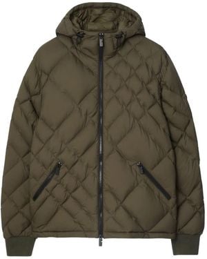 Burberry Check-Stitch Nylon Doversgreen Puffer Jacket