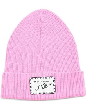 Marc Jacobs Logo-Patch Beanie - Pink